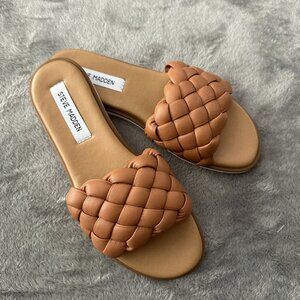 Steve Madden Brown Paisley Slip On Sandals Shoes Women's 8